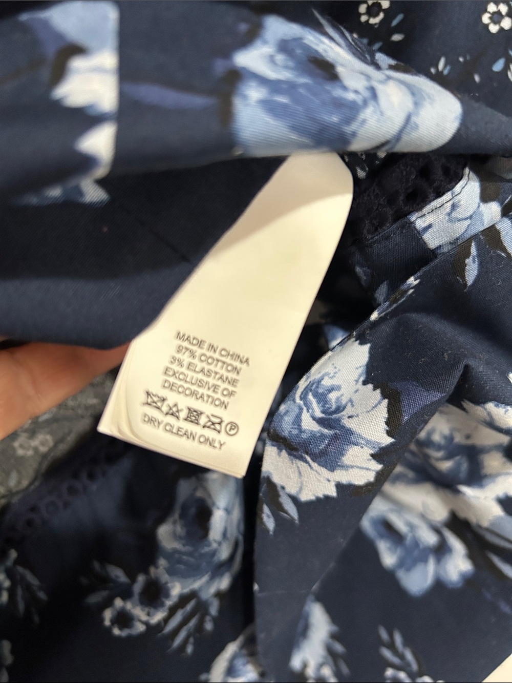 kate spade Navy Blue Floral Sleeveless V-Neck Dress - Picture 9 of 9